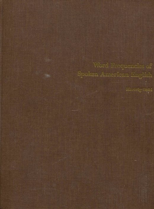 The binding of Hartvig Dahl, Word Frequencies of Spoken American English, a Verbatim book of 1979